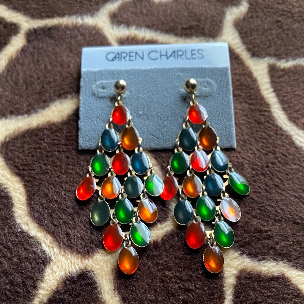 Vintage Multicolor Chandelier Earrings